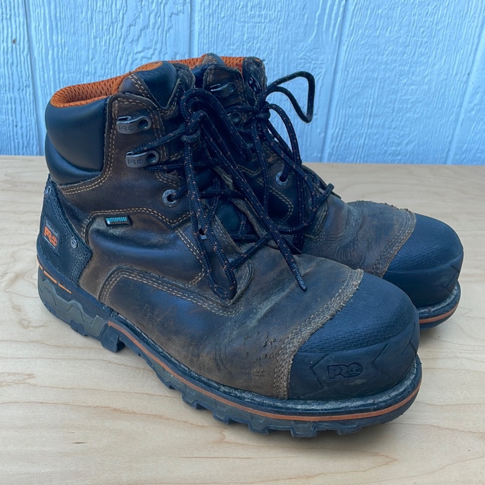 TIMBERLAND PRO Boondocks Mens Waterproof Leather Boots size 8.5